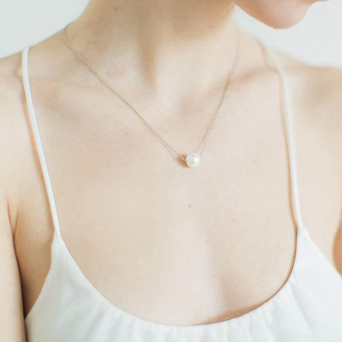 Sterling Silver Single Freshwater Pearl Choker Necklace 16"