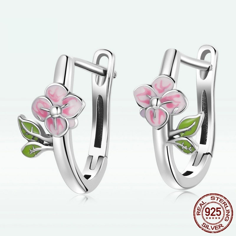 S925 Silver Spring Cherry Blossom Earrings