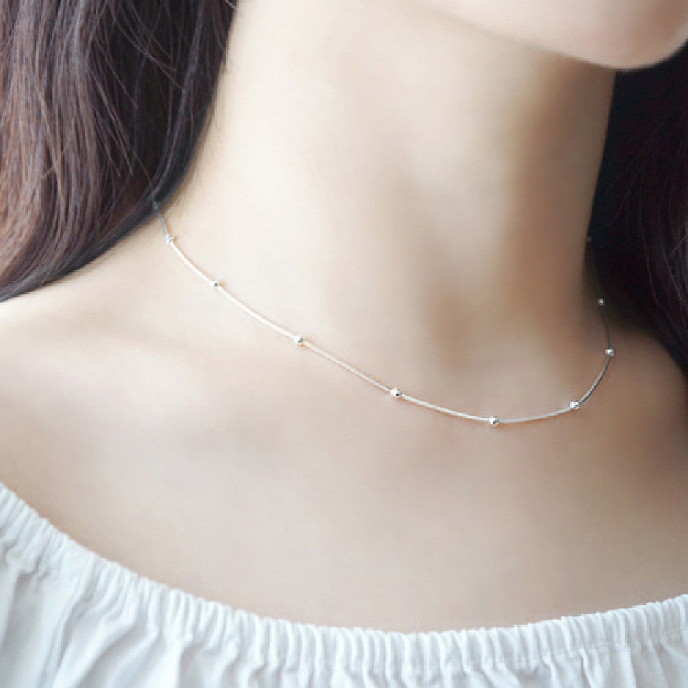 Sterling Silver Station Necklace