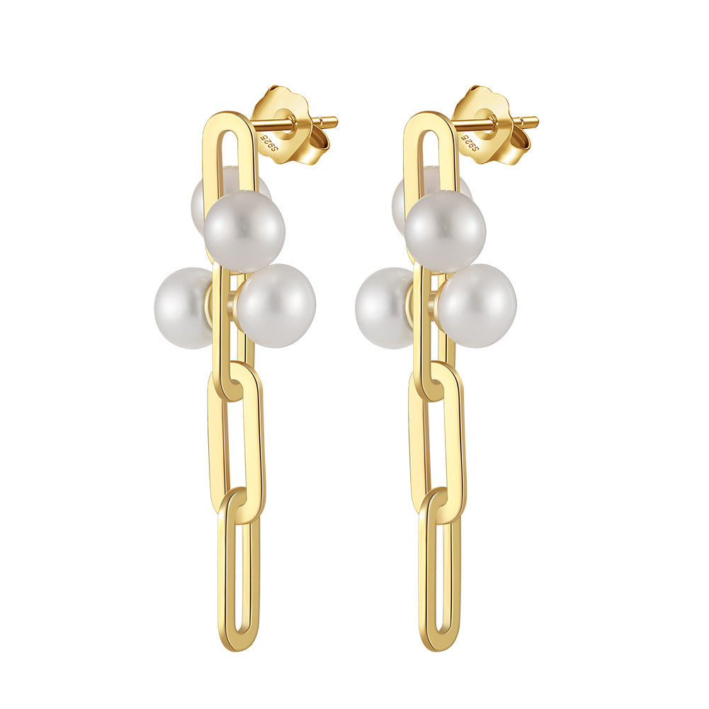 Wide Range of S925 Sterling Silver Natural Pearl Earrings