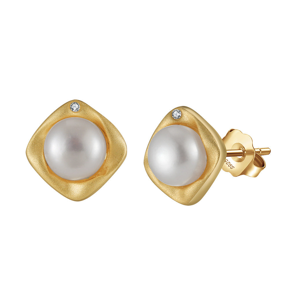 Wide Range of S925 Sterling Silver Natural Pearl Earrings