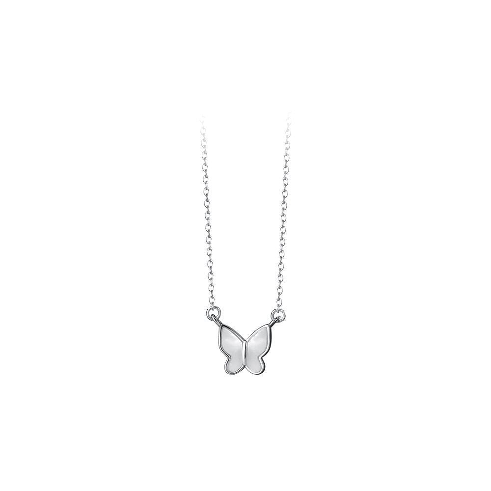 White Shell Butterfly Pendant Necklace