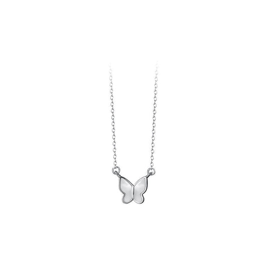 White Shell Butterfly Pendant Necklace