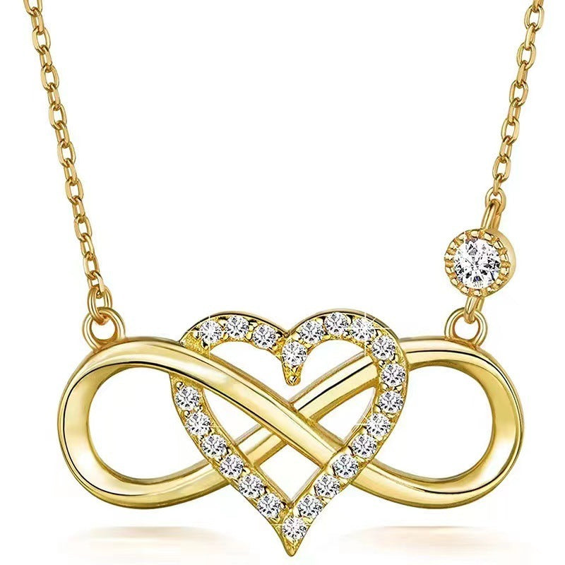 S925 Sterling Silver Infinity Heart Necklace