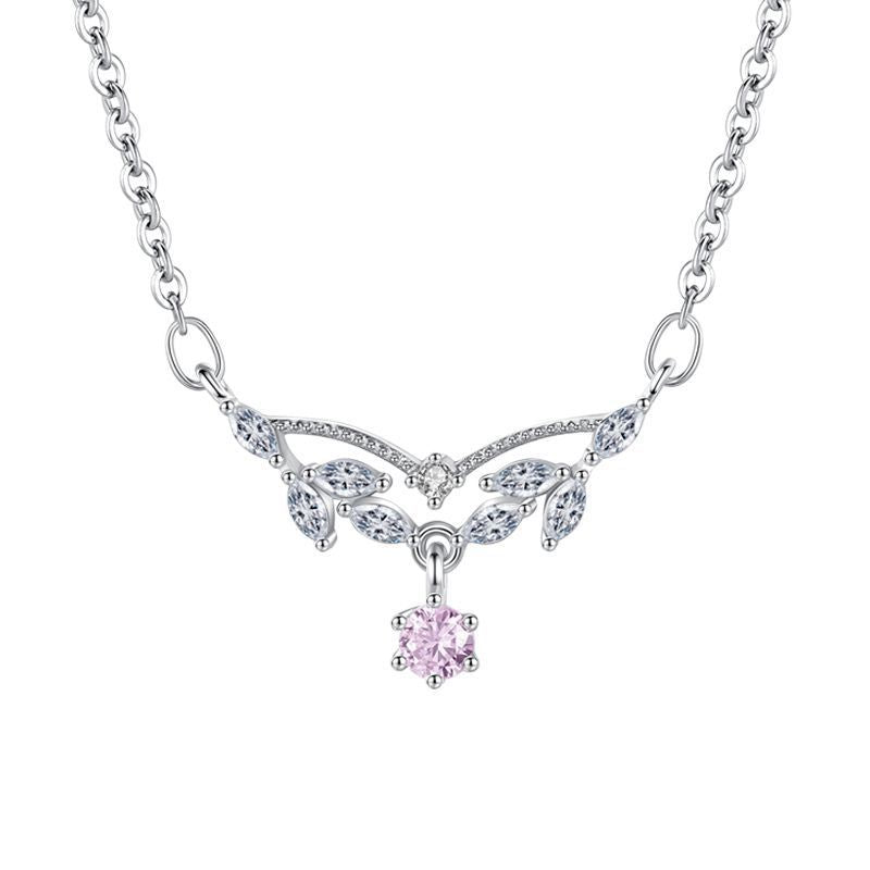 S925 Sterling Silver Drop Zirconia Diamond Necklace