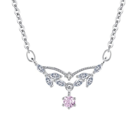 S925 Sterling Silver Drop Zirconia Diamond Necklace