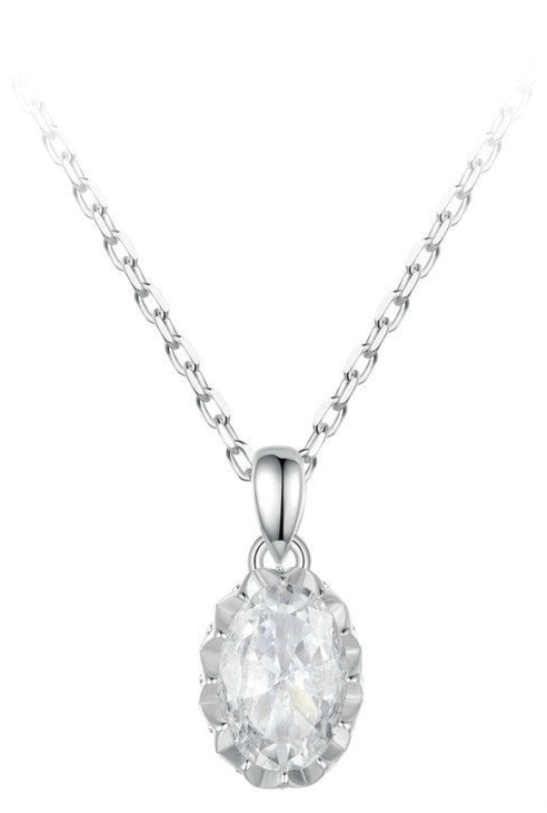 Light Luxury Drop-shaped 1 Karat Shining Moissanite Necklace S925 Sterling Silver White Gold Plated