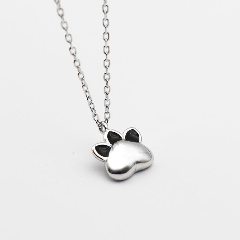 S925 Sterling Silver Kitty Paws Pendant Necklace