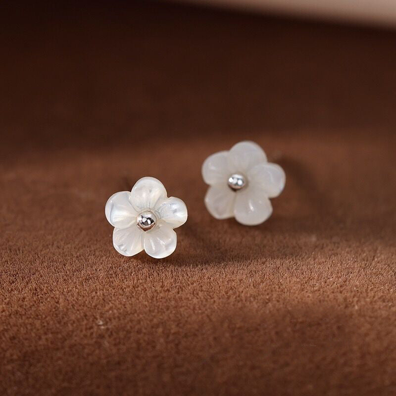 Sterling Silver Flower Ear Studs