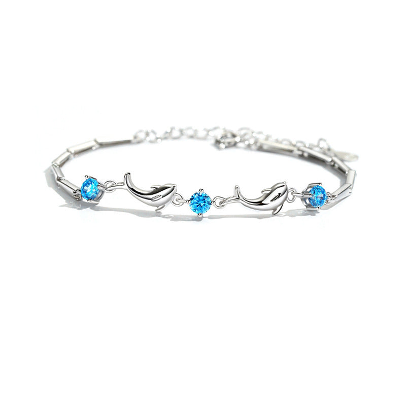 S925 Sterling Silver Dolphin Bracelet