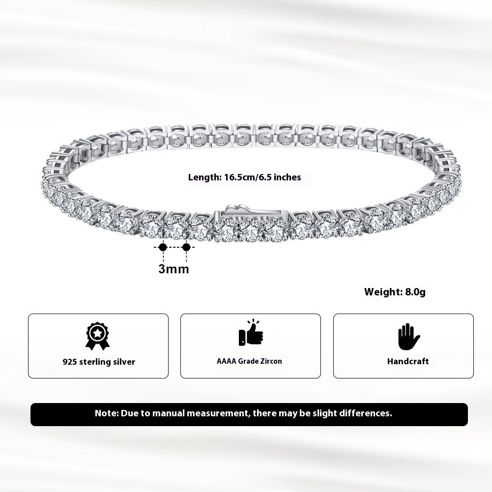 S925 Sterling Silver Tennis Bracelet