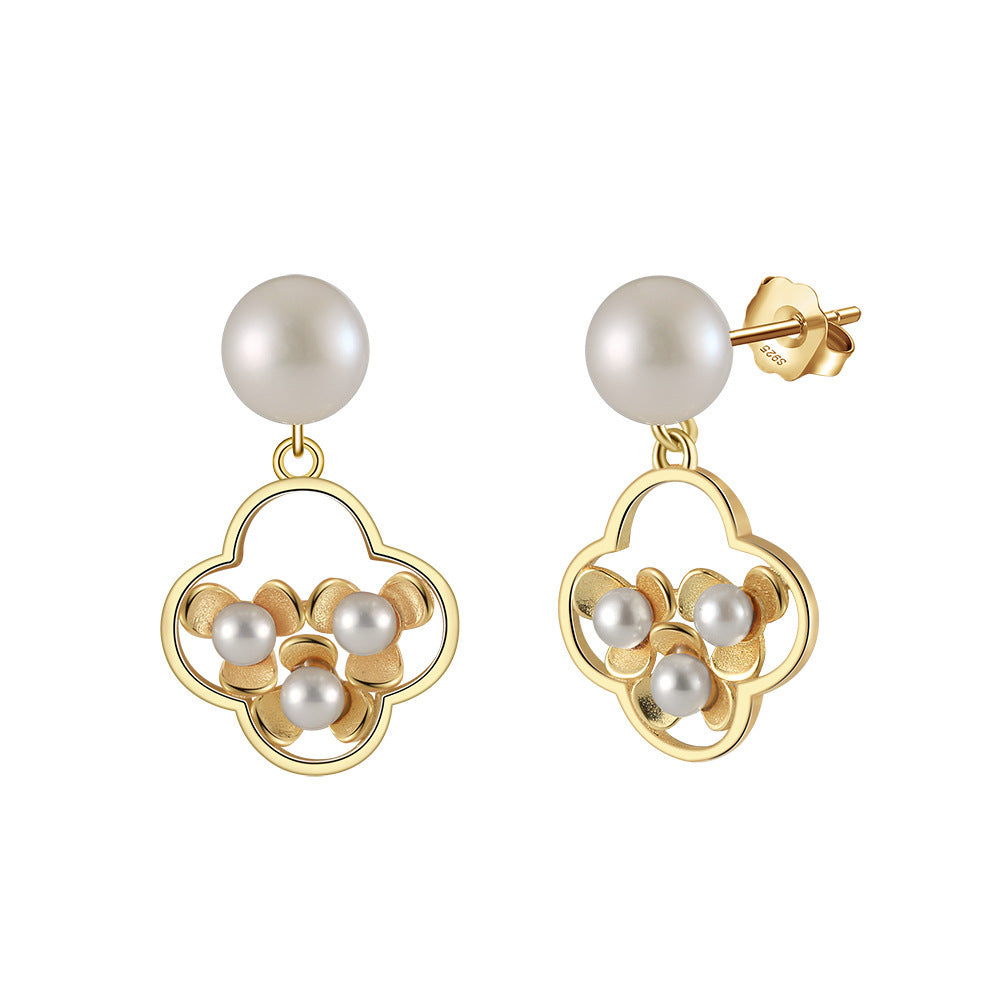 Wide Range of S925 Sterling Silver Natural Pearl Earrings