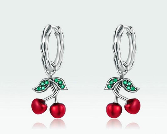 S925 Silver Cherry Earrings