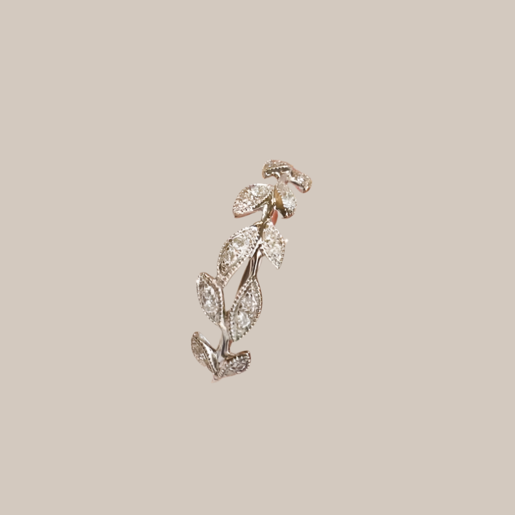 Sterling Silver Stackable Branches Moissanite Ring Women