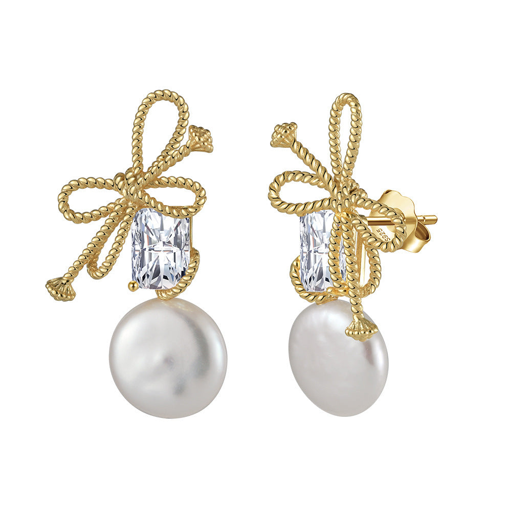 Wide Range of S925 Sterling Silver Natural Pearl Earrings