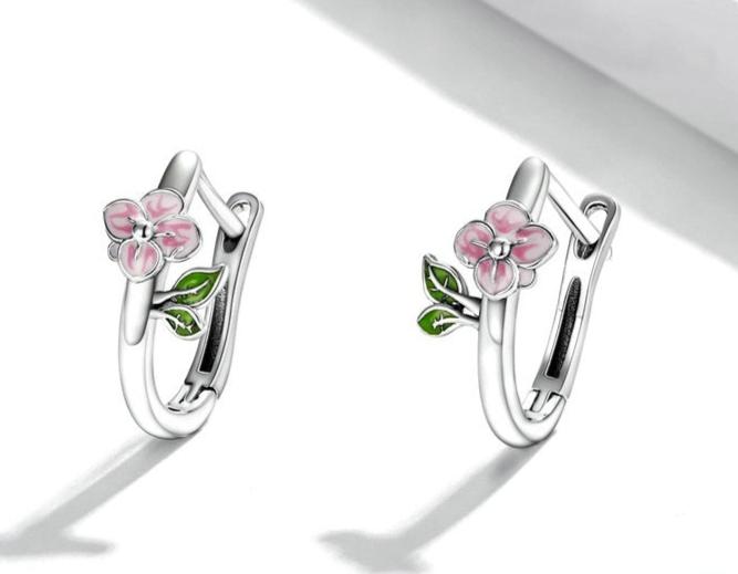 S925 Silver Spring Cherry Blossom Earrings