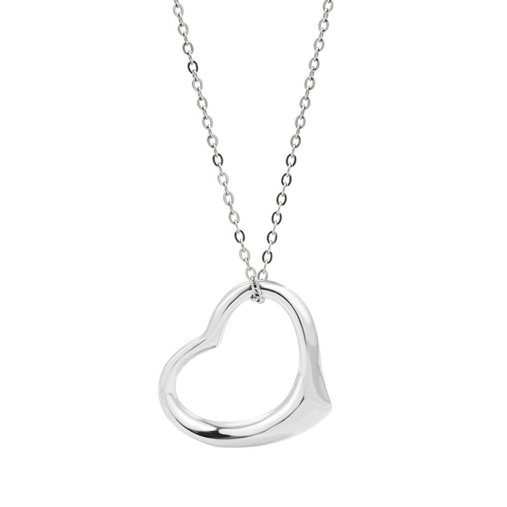 S925 Sterling Silver Hollow Heart Necklace