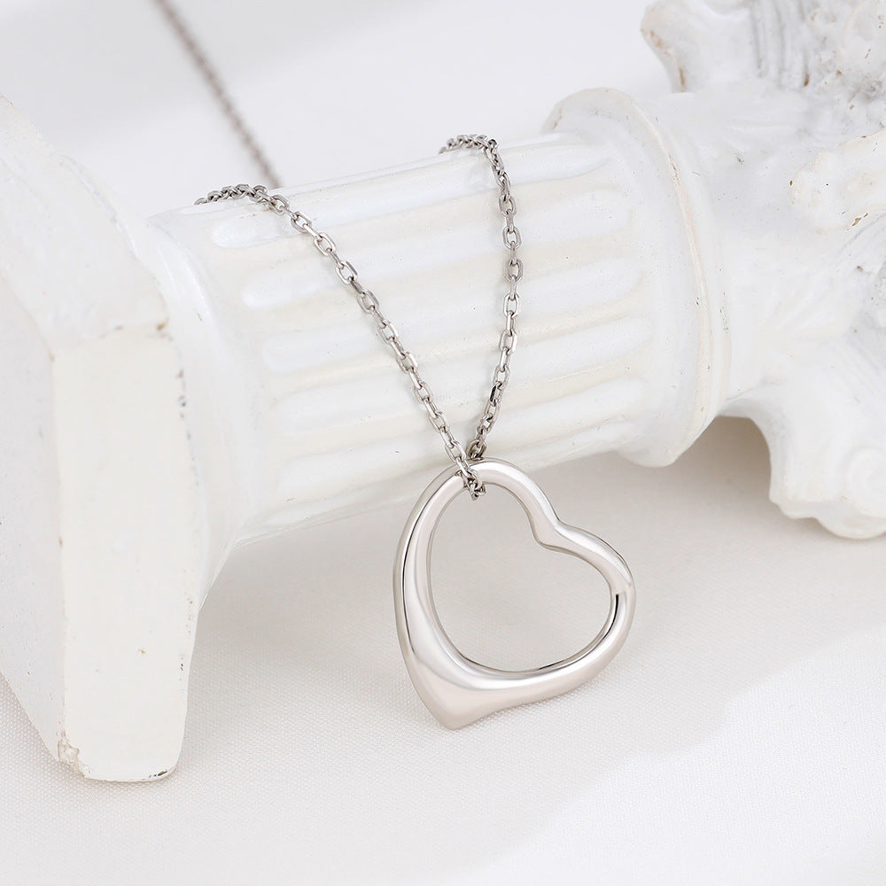 S925 Sterling Silver Hollow Heart Necklace