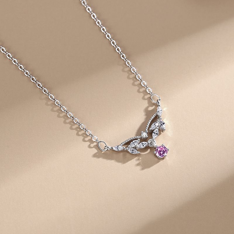 S925 Sterling Silver Drop Zirconia Diamond Necklace