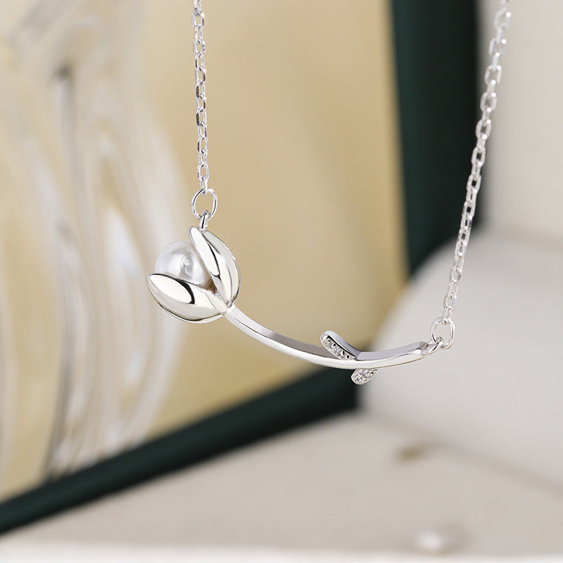 S925 S.Silver Carnation Style Necklace