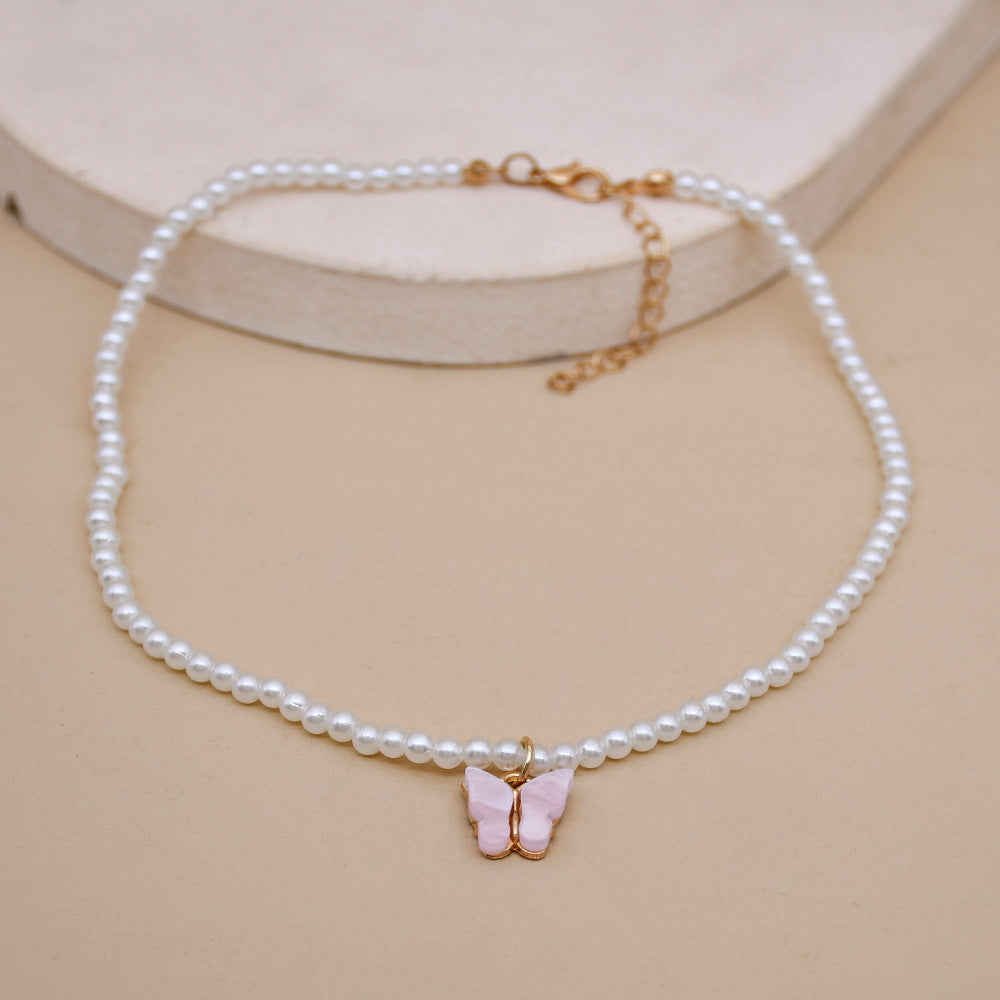 Opal Bow Knot Pearl Necklace Women