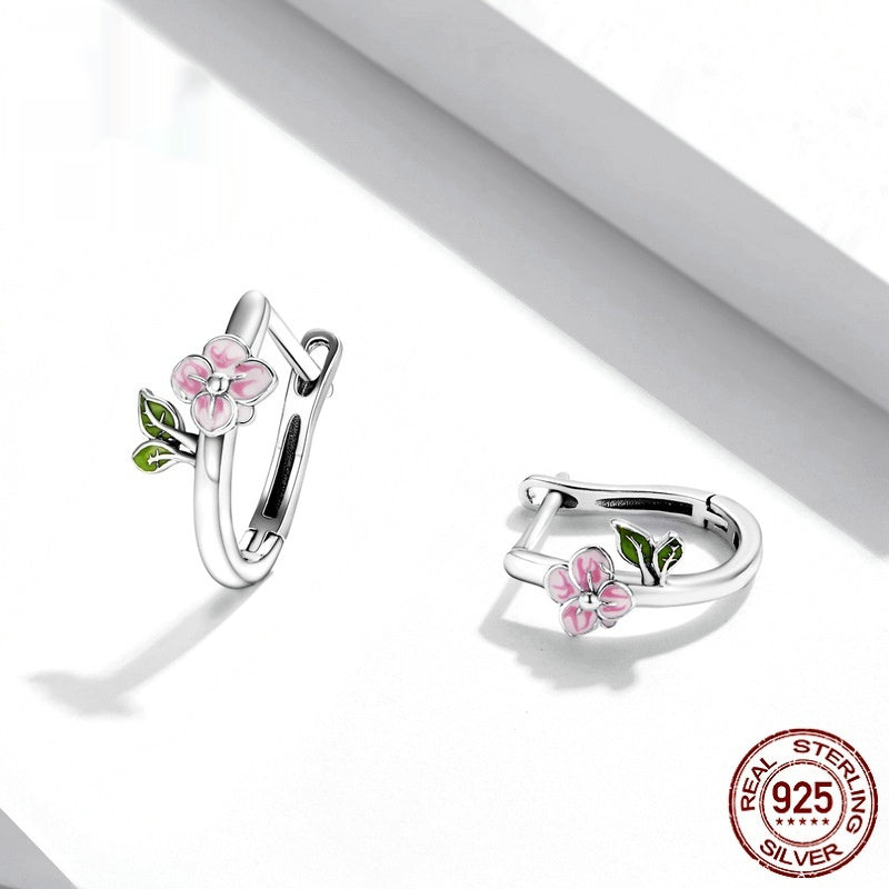 S925 Silver Spring Cherry Blossom Earrings