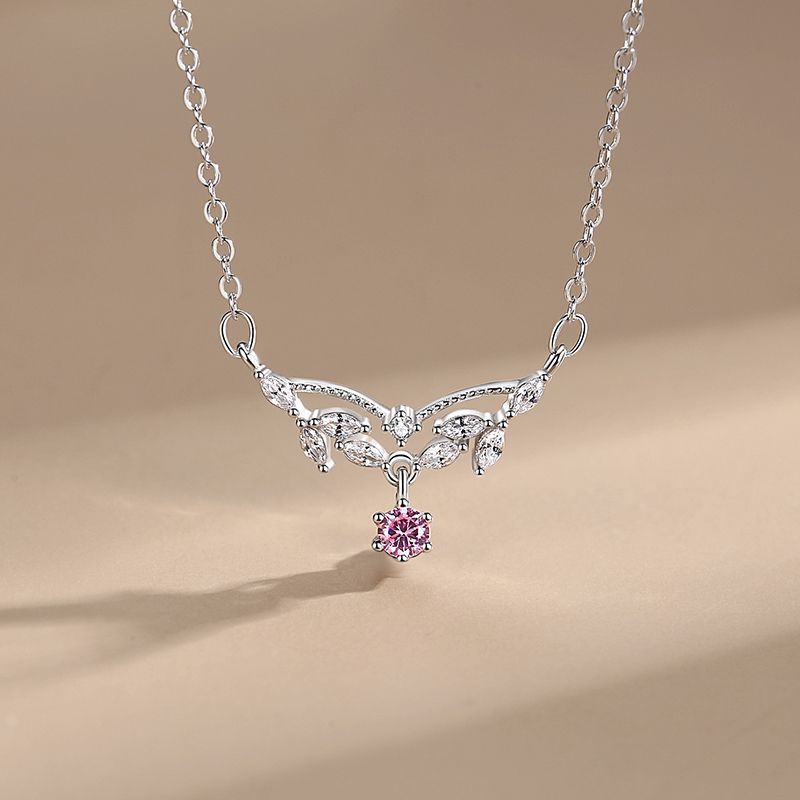 S925 Sterling Silver Drop Zirconia Diamond Necklace