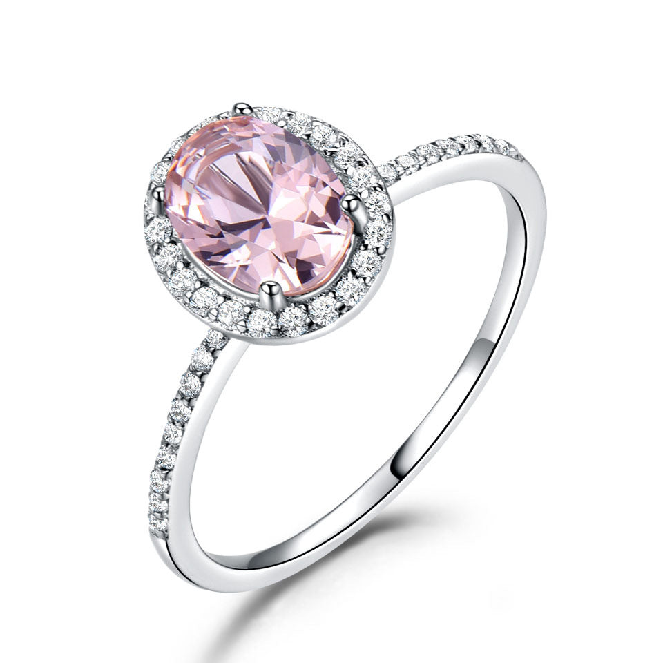 Oval Classic  Morganite Ring Female Jewellery