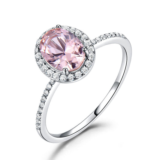 Oval Classic  Morganite Ring Female Jewellery