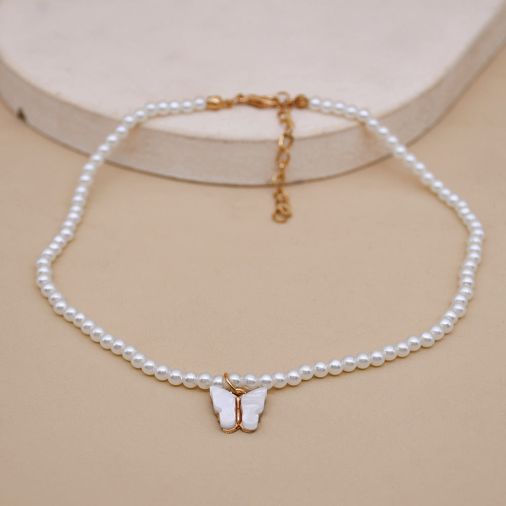 Opal Bow Knot Pearl Necklace Women