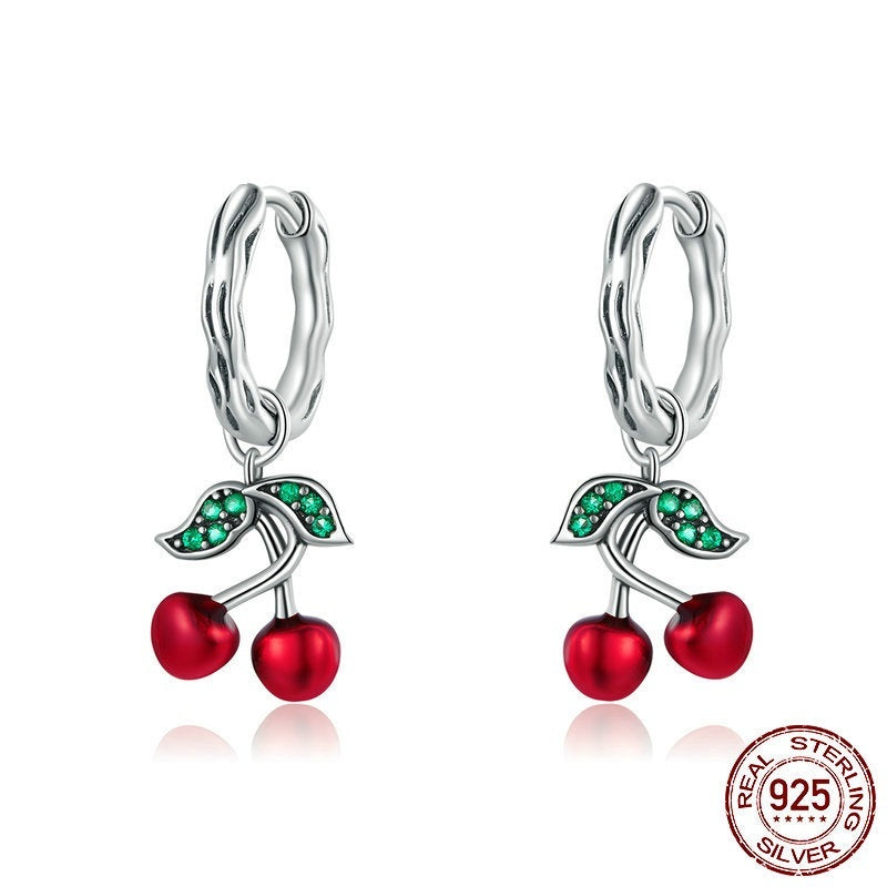 S925 Silver Cherry Earrings