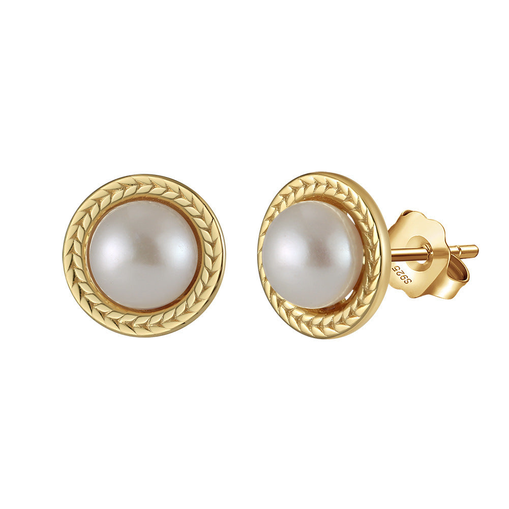 Wide Range of S925 Sterling Silver Natural Pearl Earrings