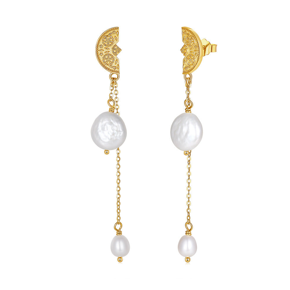 Wide Range of S925 Sterling Silver Natural Pearl Earrings