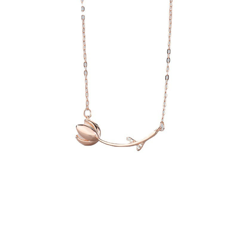 S925 S.Silver Carnation Style Necklace