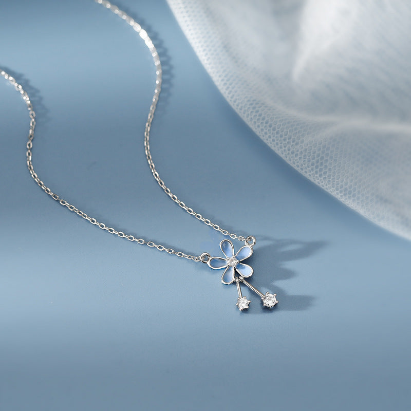 S999 Pure Silver Flower Necklace