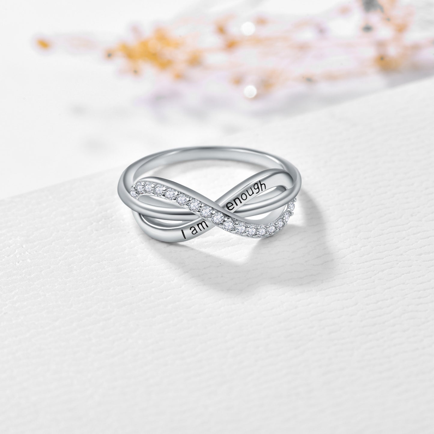 925 Sterling Silver ‘I Am Enough Forever’ Infinity Adjustable Band