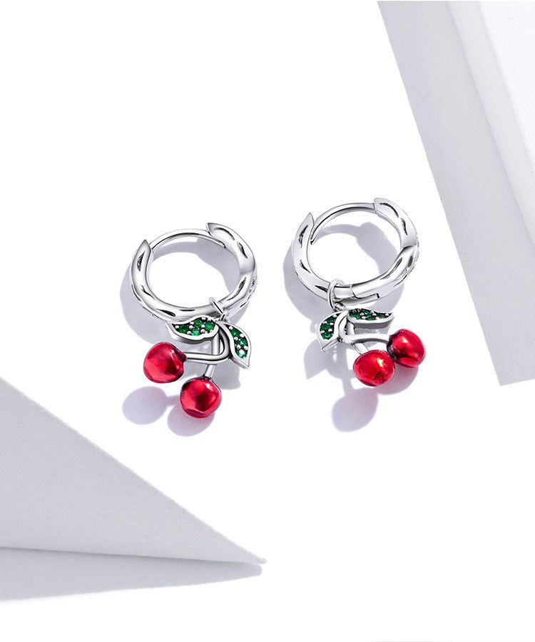 S925 Silver Cherry Earrings