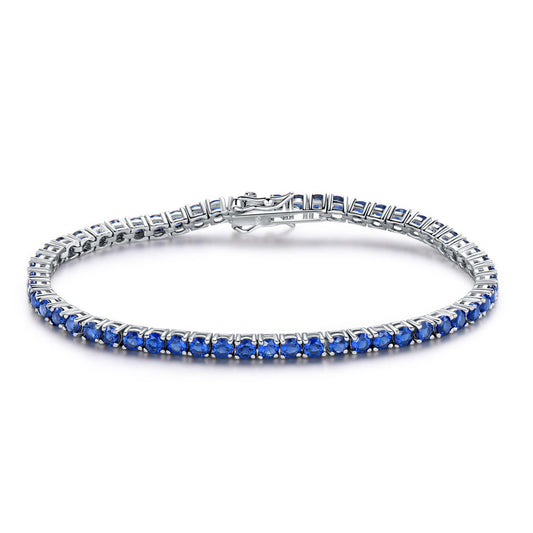 925 S.Silver Nano Sapphire Tennis Bracelet