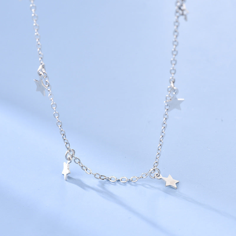 S925 Silver Star Tassel Necklace