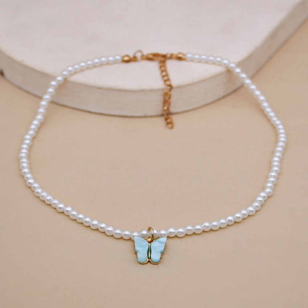 Opal Bow Knot Pearl Necklace Women