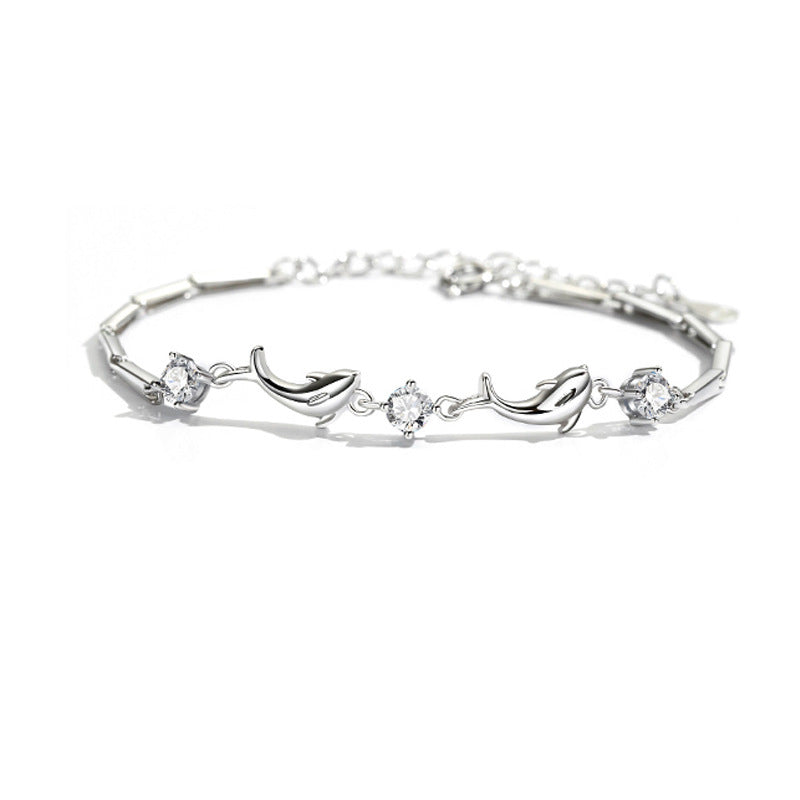 S925 Sterling Silver Dolphin Bracelet