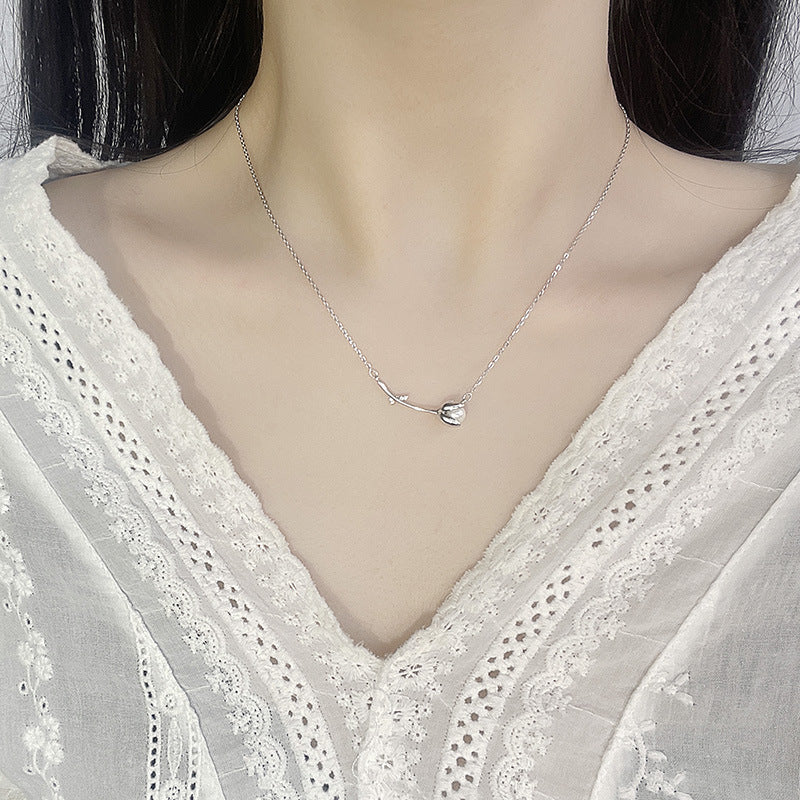 S925 S.Silver Carnation Style Necklace